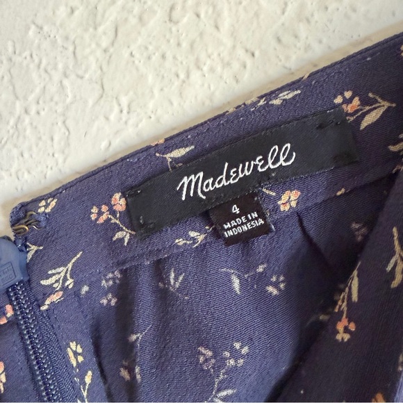 Madewell size 4 Floral Navy Blue Women's Skirt ditzy floral feminine cottagecore - Picture 5 of 8